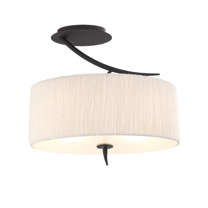 Mantra M1152 Eve Semi Ceiling 2 Light E27, Anthracite With White Oval Shade • M1152