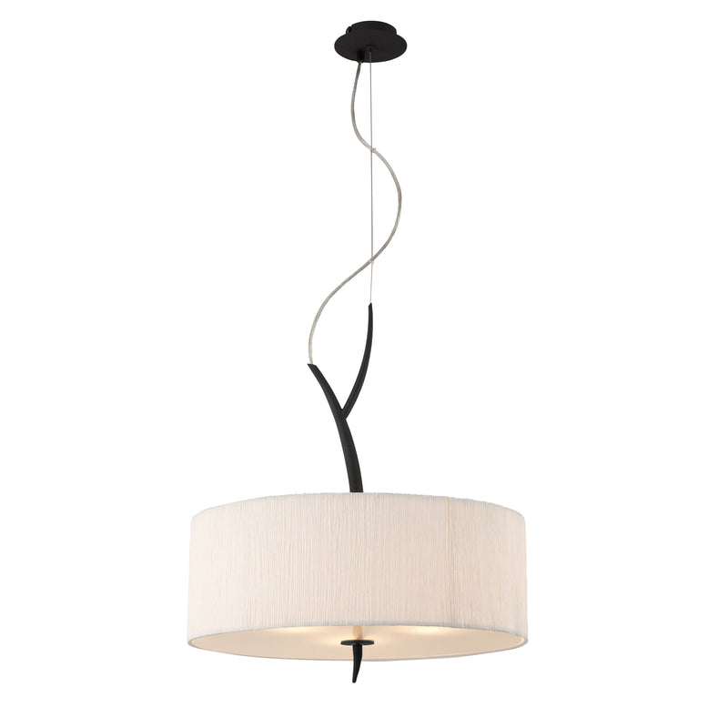 Mantra M1153 Eve Pendant 3 Light E27, Anthracite With White Round Shade • M1153