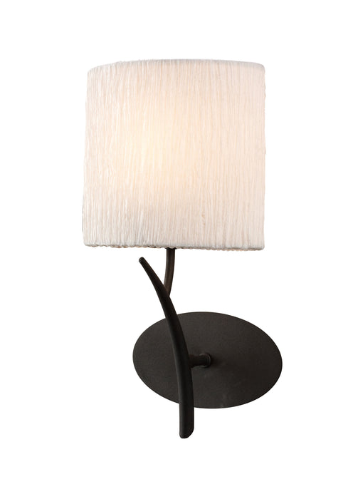 Mantra M1154/S Eve Wall Lamp Switched 1 Light E27, Anthracite With White Oval Shade • M1154/S