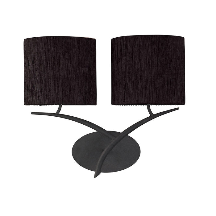 Mantra M1155/BS Eve Wall Lamp 2 Light E27, Anthracite With Black Oval Shades • M1155/BS