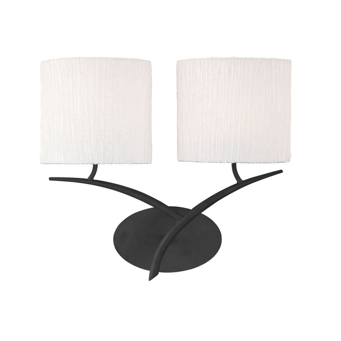 Mantra M1155/S Eve Wall Lamp Switched 2 Light E27, Anthracite With White Oval Shades • M1155/S