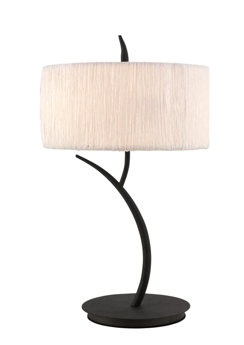 Mantra M1157 Eve Table Lamp 2 Light E27 Large, Anthracite With White Round Shade • M1157