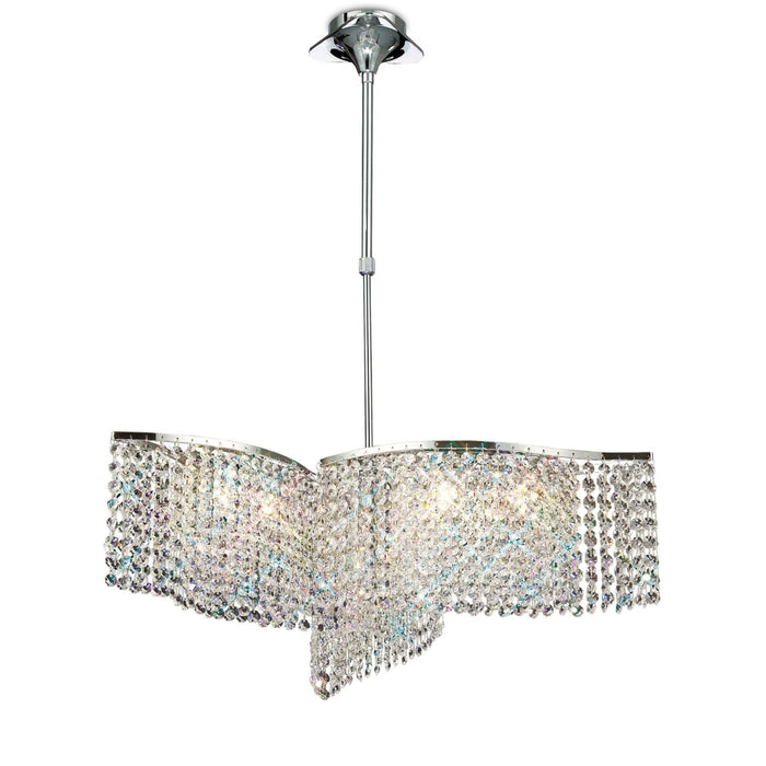 Diyas Fabio Pendant Semi-Flush Convertible 3 Arm 6 Light G9 Polished Chrome/Crystal • IL30572