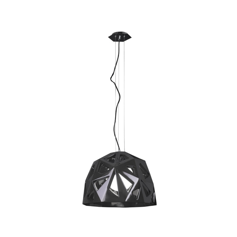 Mantra M3732 Facette Pendant 1 Light E27, Gloss Black/Polished Chrome • M3732