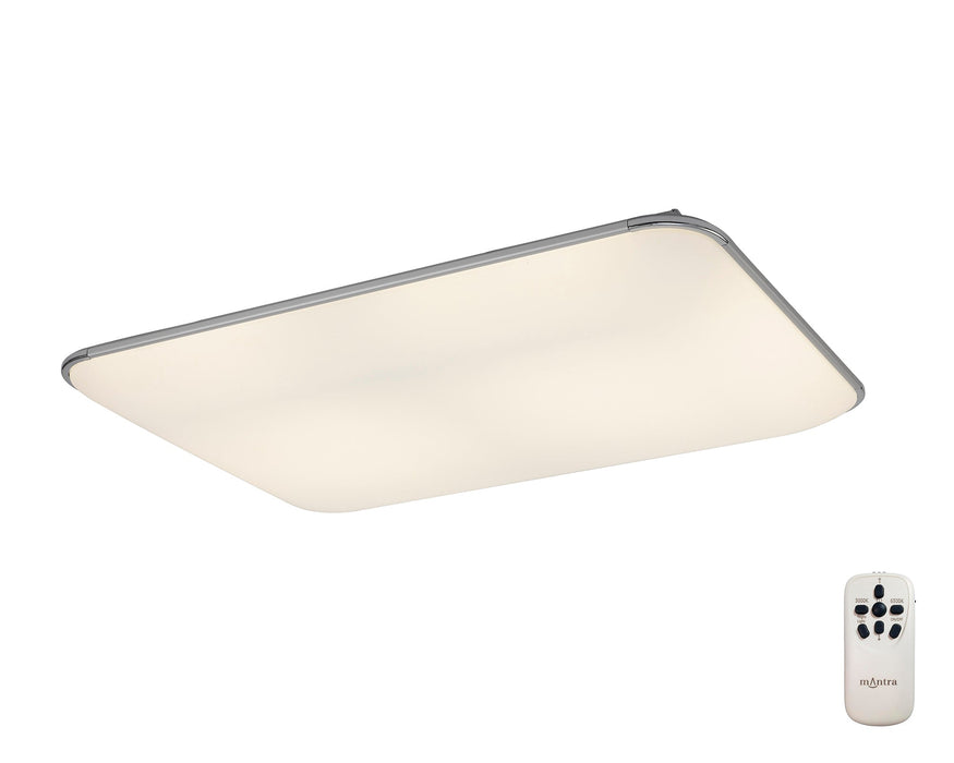 Mantra Fusion M6247 Fase Ceiling Rectangular, 90W LED, 3000-6500K Tuneable White, 4800lm, White, Acyrlic Diffuser, Remote Control,3yrs Warranty • M6247