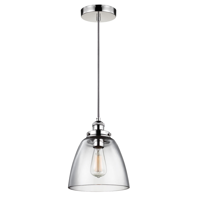 Feiss FE-BASKIN-P-B-PN Baskin Single Light Polished Nickel Pendant Ceiling Light