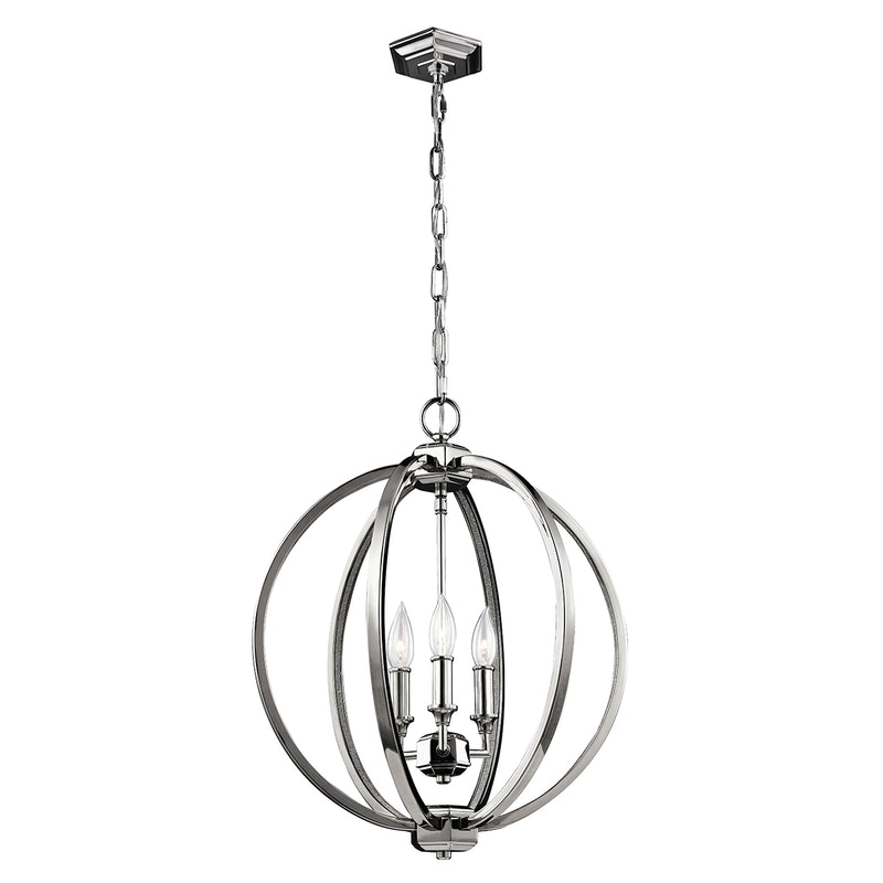circular silver hanging wall light