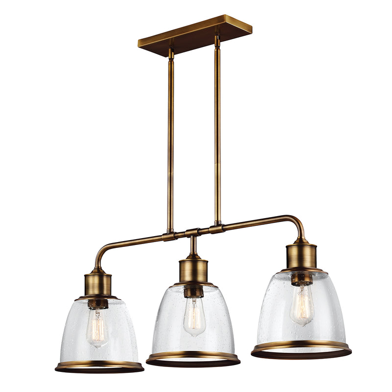 Feiss FE-HOBSON-3P-AB Hobson 3 Light Aged Brass Pendant Ceiling Light