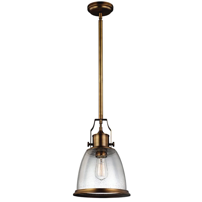 Feiss FE-HOBSON-P-M-AB Hobson Single Light Aged Brass Medium Pendant Ceiling Light