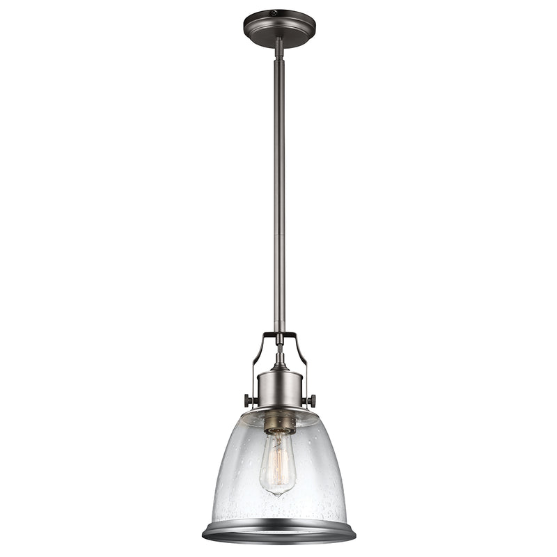 Feiss FE-HOBSON-P-M-SN Hobson Single Light Satin Nickel Medium Pendant Ceiling Light