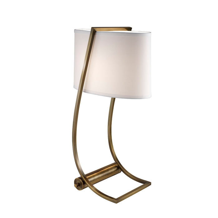 Feiss FE-LEX-TL-BB Feiss Lex Single Light Table Lamp in Brushed Brass Finish Complete With White Shade
