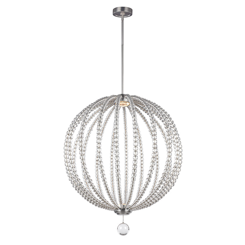 silver and crystal hanging ceiling light