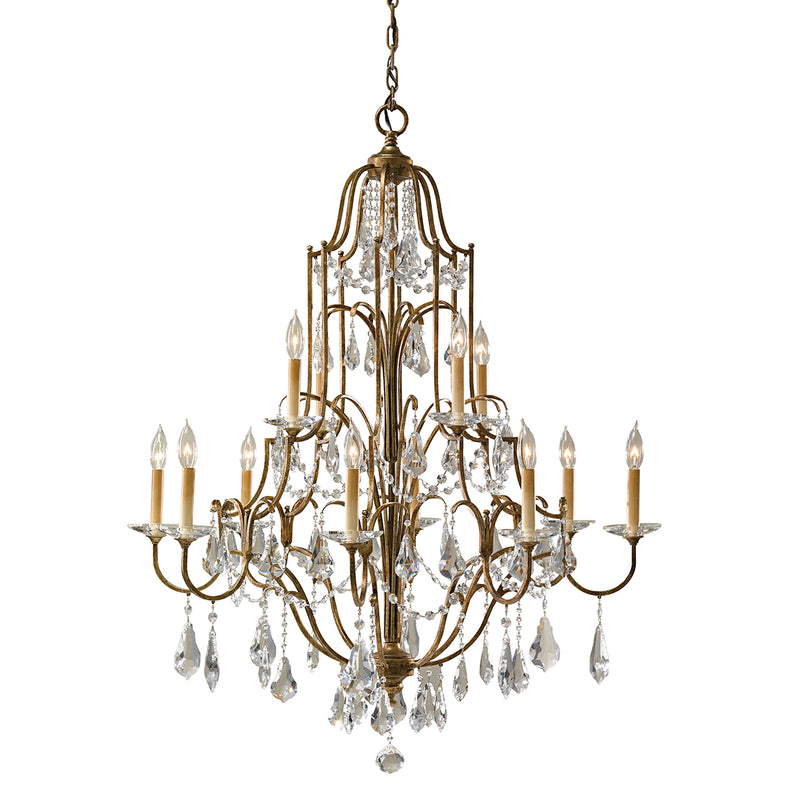 Metal and crystal chandelier