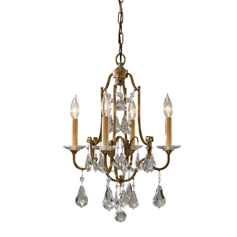 Metal and crystal chandelier