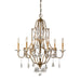 Metal and crystal chandelier