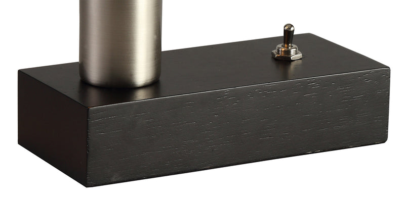 Deco Fike Table Lamp, 1 Light E27, Black/Satin Nickel, (Lamps Not Included) • D0558