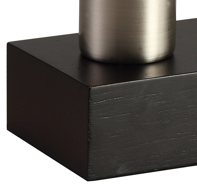 Deco Fike Table Lamp, 1 Light E27, Black/Satin Nickel, (Lamps Not Included) • D0558