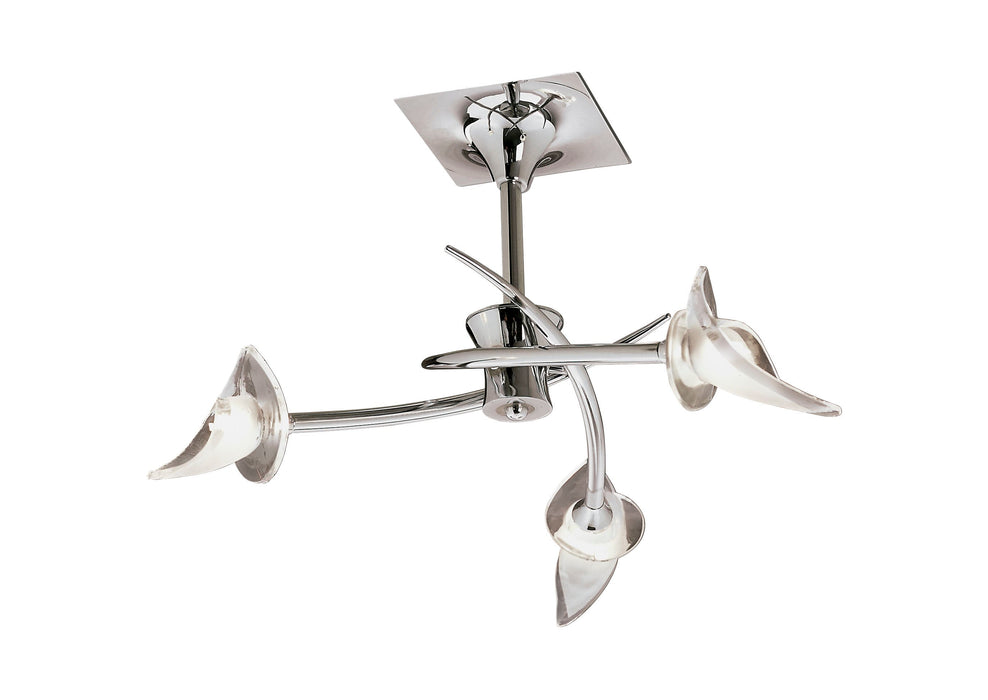 Mantra M0306 Flavia Semi Ceiling Round 3 Light G9, Polished Chrome • M0306