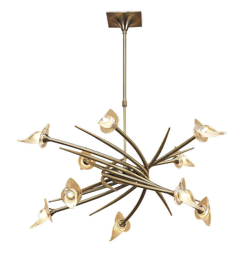 Mantra M0312AB Flavia Pendant Up-Down Round 10 Light G9, Antiques Brass • M0312AB