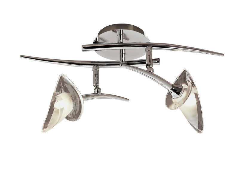 Mantra M0316 *# Flavia Linear Spot Light 2 Light G9 With Adjustable Heads, Polished Chrome • M0316