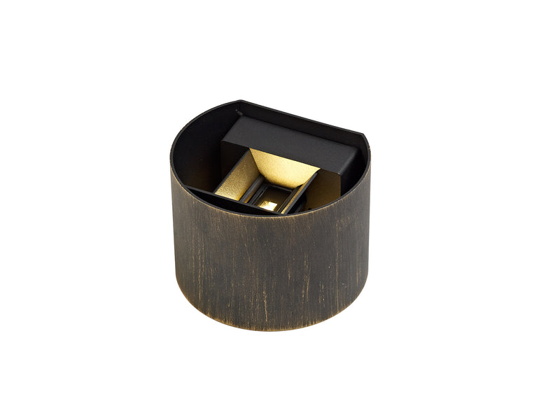 Regal Lighting SL-2090 2 Light Outdoor LED Wall Light black And Gold IP54