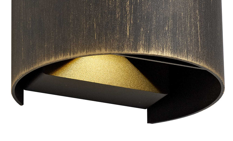 Regal Lighting SL-2090 2 Light Outdoor LED Wall Light black And Gold IP54