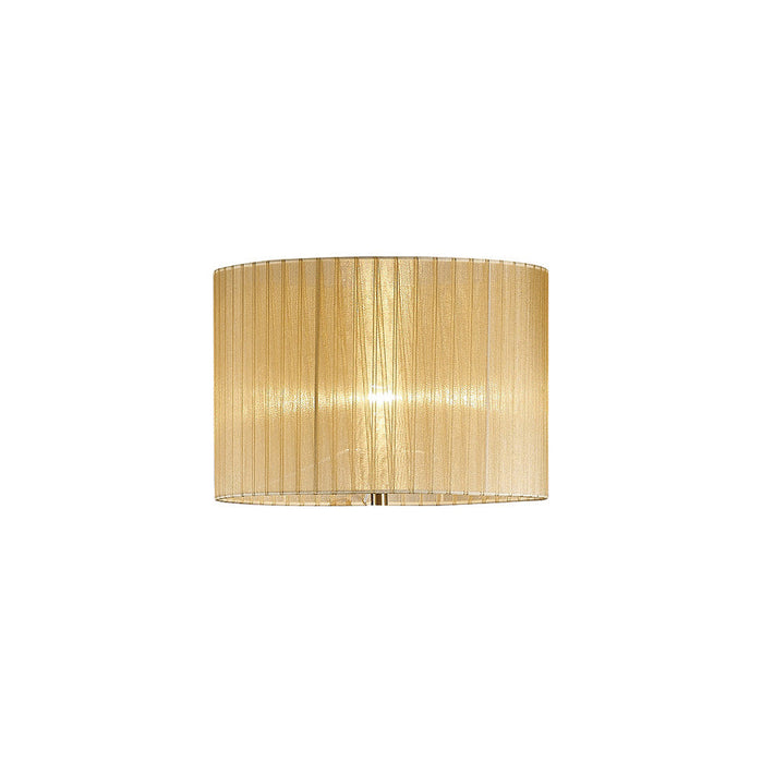Diyas Florence Round Organza Shade Soft Bronze 380mm x 260mm, Suitable For Floor Lamp • ILS31721