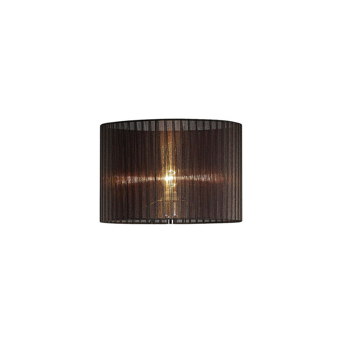 Diyas Florence Round Organza Shade Black 380mm x 260mm, Suitable For Floor Lamp • ILS31725