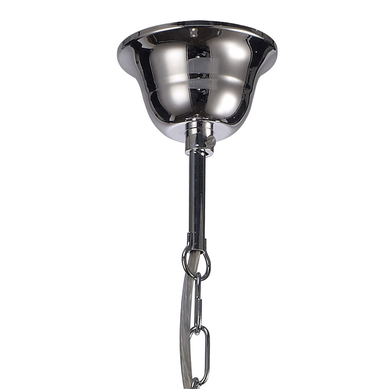 Deco Floria Chandelier With Acrylic Sconce & Acrylic Droplets 3 Light E14 Polished Chrome Finish • D0416