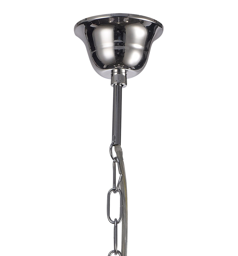 Deco Floria Chandelier With Acrylic Sconce & Acrylic Droplets 5 Light E14 Polished Chrome Finish • D0417