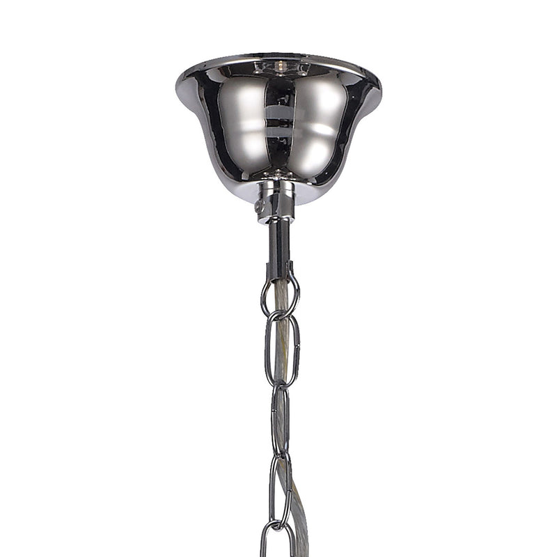 Deco Floria Chandelier With Acrylic Sconce & Acrylic Droplets 6+3 Light E14 Polished Chrome Finish • D0418