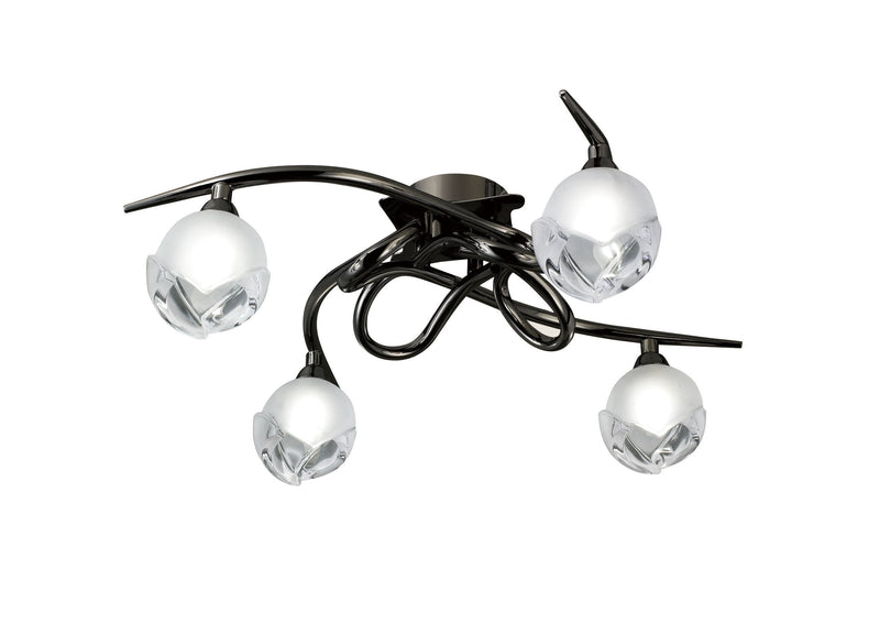 Mantra M0807BC Fragma Ceiling 4 Light G9, Black Chrome • M0807BC