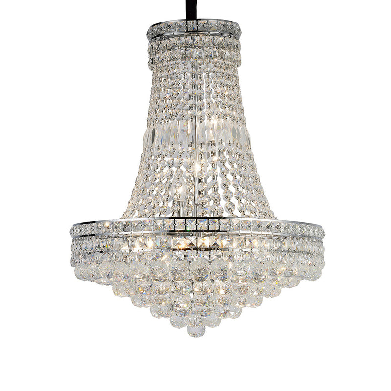 Diyas Frances Pendant 14 Light E14 Polished Chrome/Crystal Item Weight: 19.8kg • IL31420