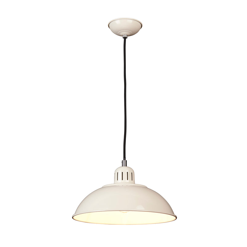 white metal hanging ceiling light
