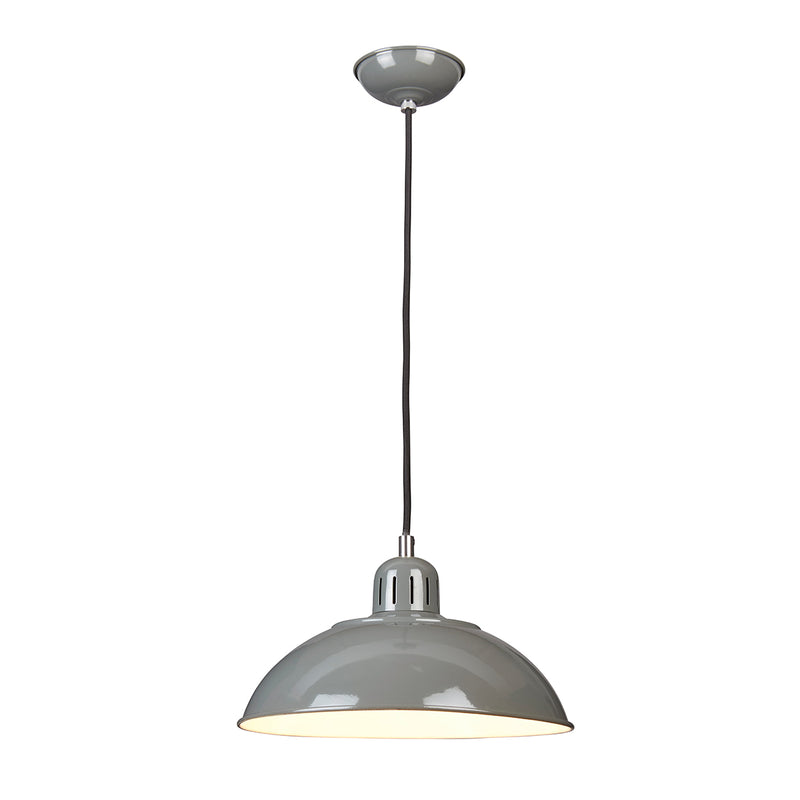 grey metal hanging ceiling light