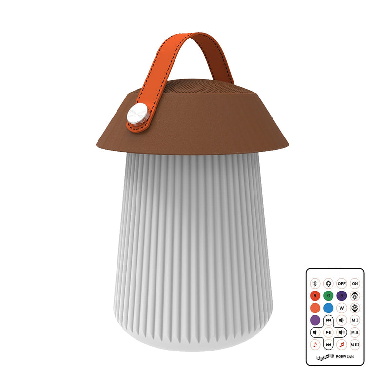 Mantra M3697 Funghi IP44 Portable 3W Speaker, 120lm, 3W LED RGBW Lamp Bluetooth Connection/Remote Control, 2yrs Warranty • M3697