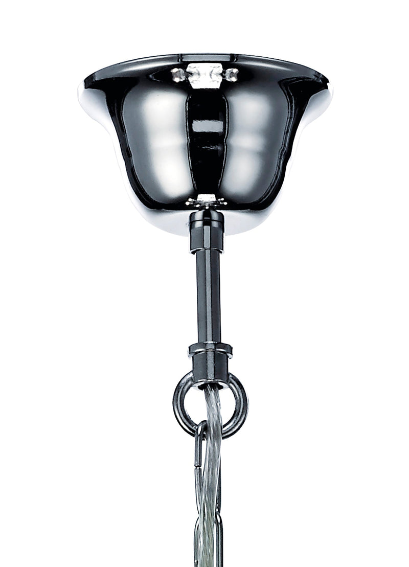 Deco Gabrielle Chandelier With Glass Sconce & Glass Droplets 5 Light E14 Polished Chrome Finish • D0020