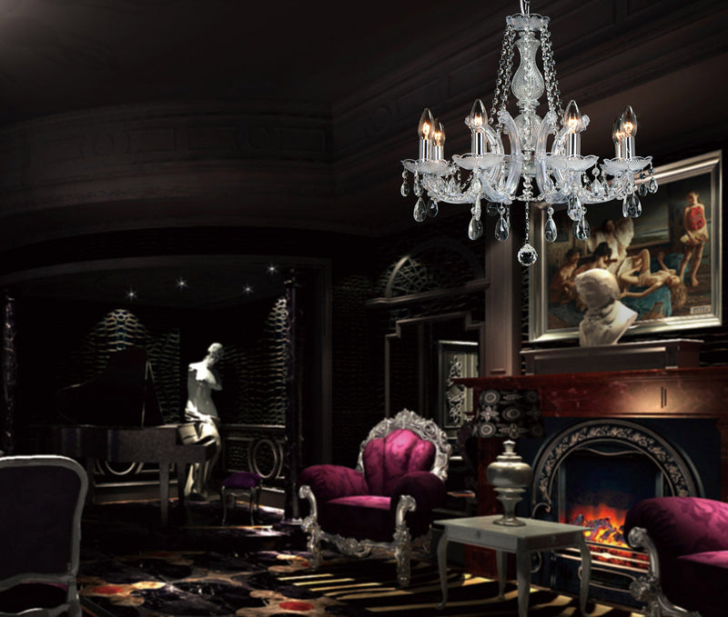 Deco Gabrielle Wall Lamp 2 Light E14 With Glass Sconce & Glass Droplets/Polished Chrome • D0024