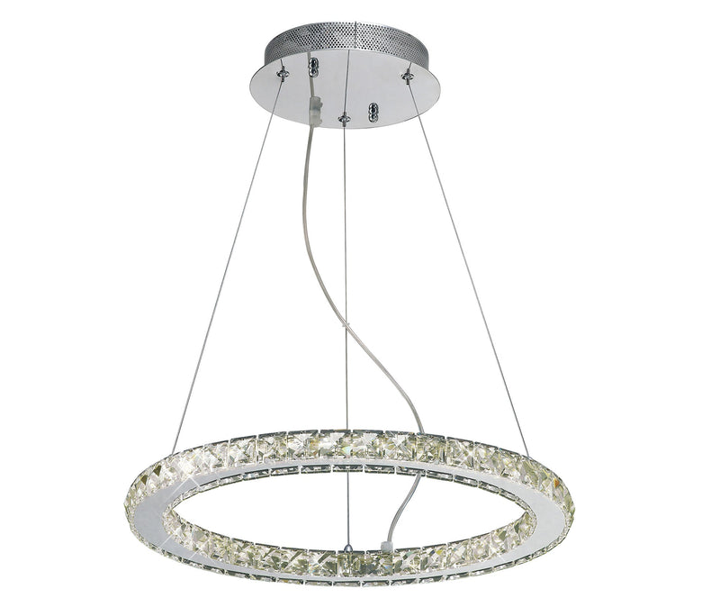 Diyas  Galaxy Pendant Round Small 27W LED 4000K Polished Chrome/Crystal • IL80036