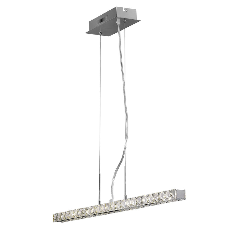 Diyas  Galaxy Pendant Linear 12W LED 4000K Polished Chrome/Crystal • IL80045