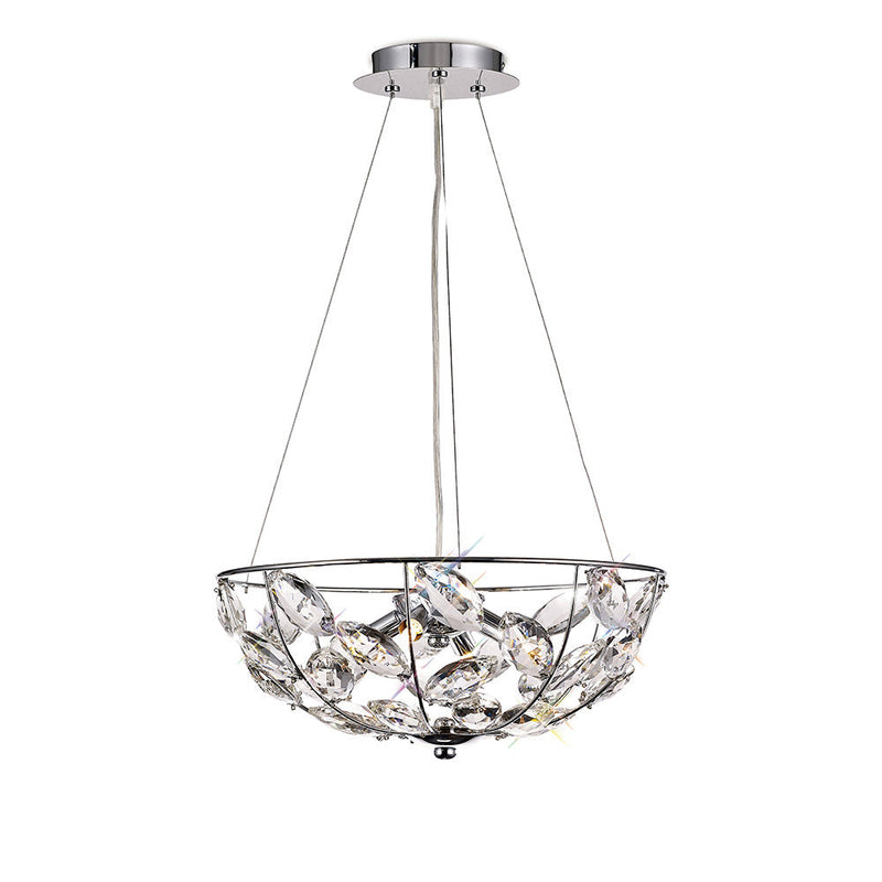 Diyas Galilea Pendant 4 Light G9 Polished Chrome/Crystal • IL31655