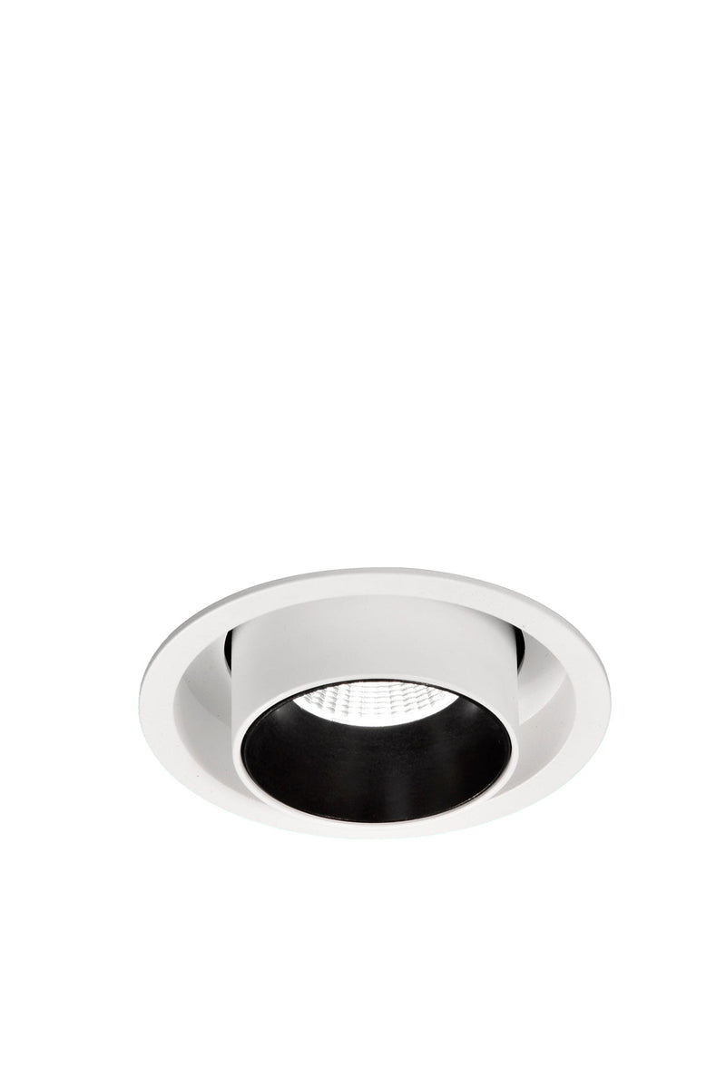 Mantra Fusion M6401 Garda Retractable Recessed Swivel Spotlight, 7W, 4000K, 630lm, Matt White & Black, Cut Out 84mm, 3yrs Warranty • M6401