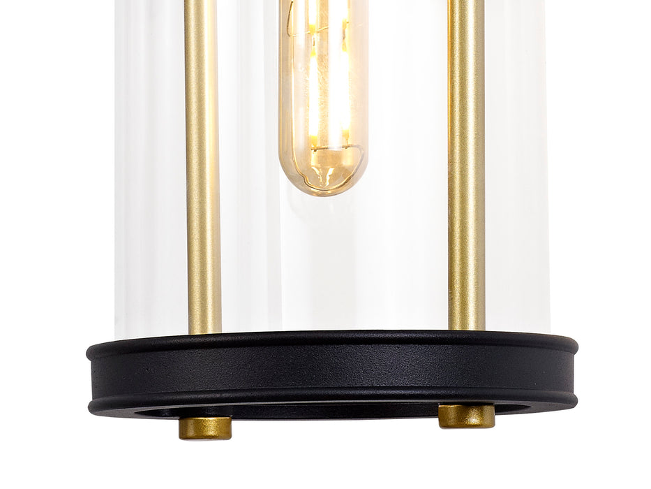 Regal Lighting SL-1837 1 Light Large Outdoor Wall Light Black & Gold With A Clear Glass IP54