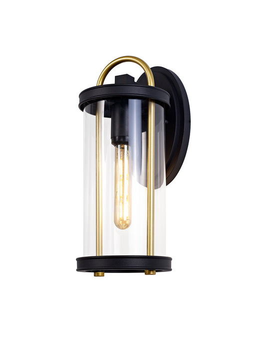 Regal Lighting SL-1837 1 Light Large Outdoor Wall Light Black & Gold With A Clear Glass IP54