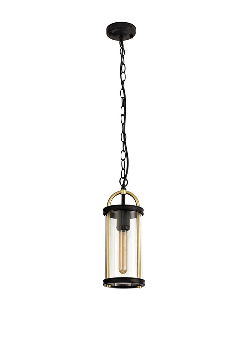 Regal Lighting SL-1836 1 Light Outdoor Ceiling Pendant Black And Gold With Clear Glass IP54