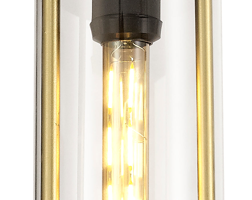 Regal Lighting SL-1836 1 Light Outdoor Ceiling Pendant Black And Gold With Clear Glass IP54