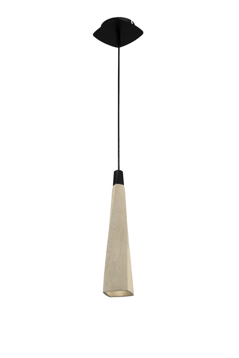 Mantra M5062 Ghery Pendant 1 Light GU10, Cement/Matt Black • M5062