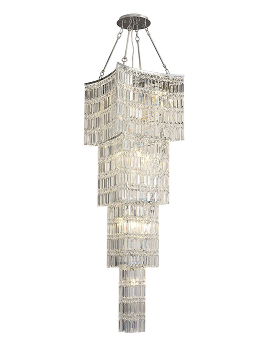 Diyas Gianni Tall Pendant 11 Light E14 Polished Chrome/Crystal Item Weight: 30.4kg • IL30644