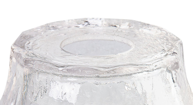 Deco Gilda Curved Bell 17.5cm Wave Patterned Clear Glass Lampshade • D0614