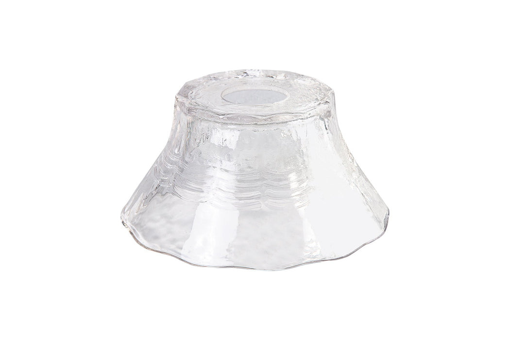 Deco Gilda Curved Bell 17.5cm Wave Patterned Clear Glass Lampshade • D0614